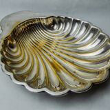 Vide poche coquillage, laiton, plaqué argent, Espagne, 1970