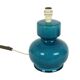 Italian Round Blue Ceramic Lamp Cracked 24cm