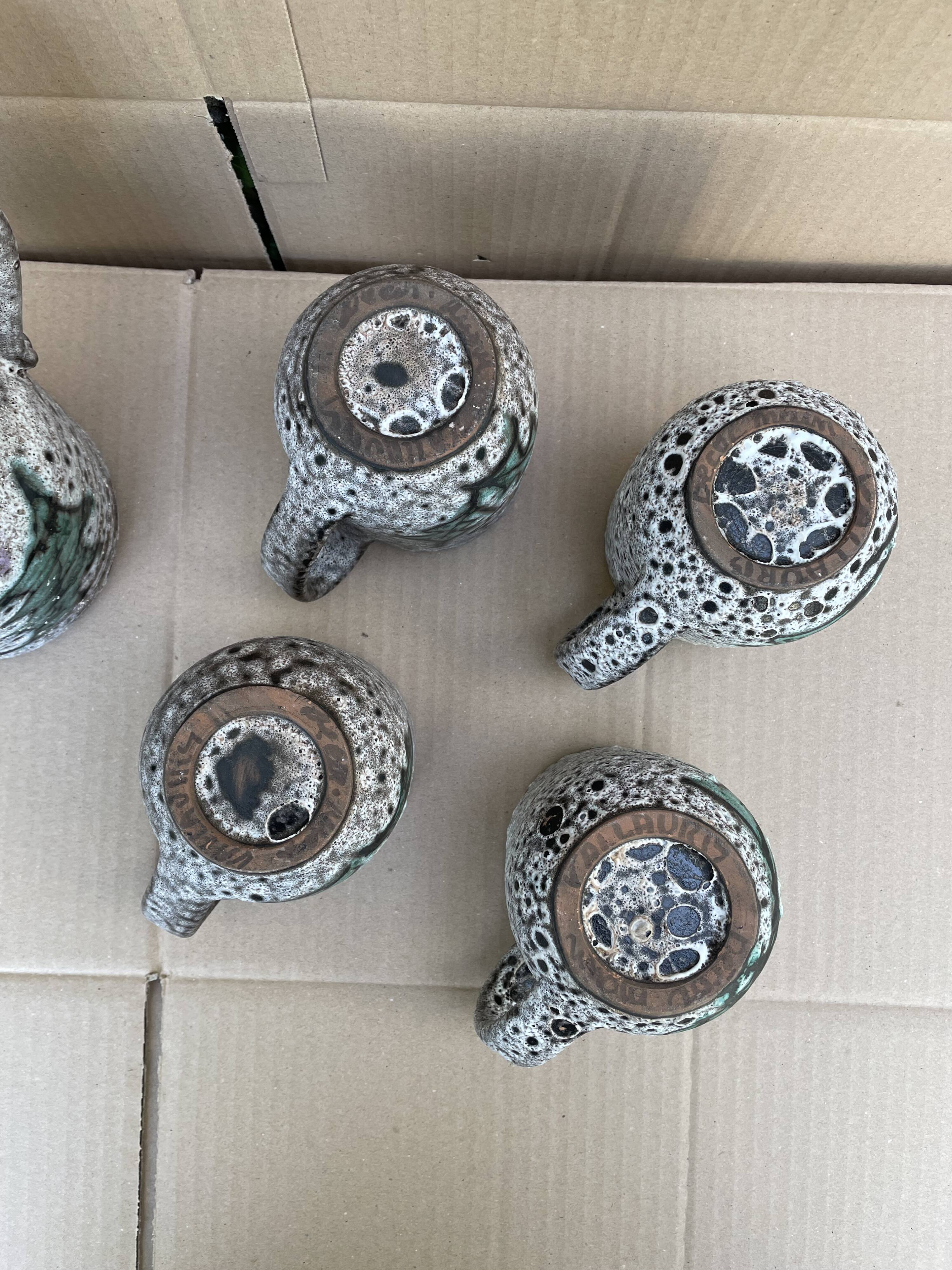 Vallauris lemonade orangeade service -pitcher/cup/glass -vintage hand décor