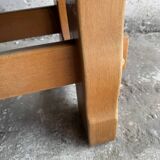 Vintage Oak Coffee Table with Belgian Blue Stone Top — Natural Oak & Dark Slate Grey, 1950s