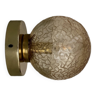 Vintage globe wall or ceiling light in amber glass