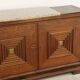 Art Deco sideboard in solid oak and marble, 1940