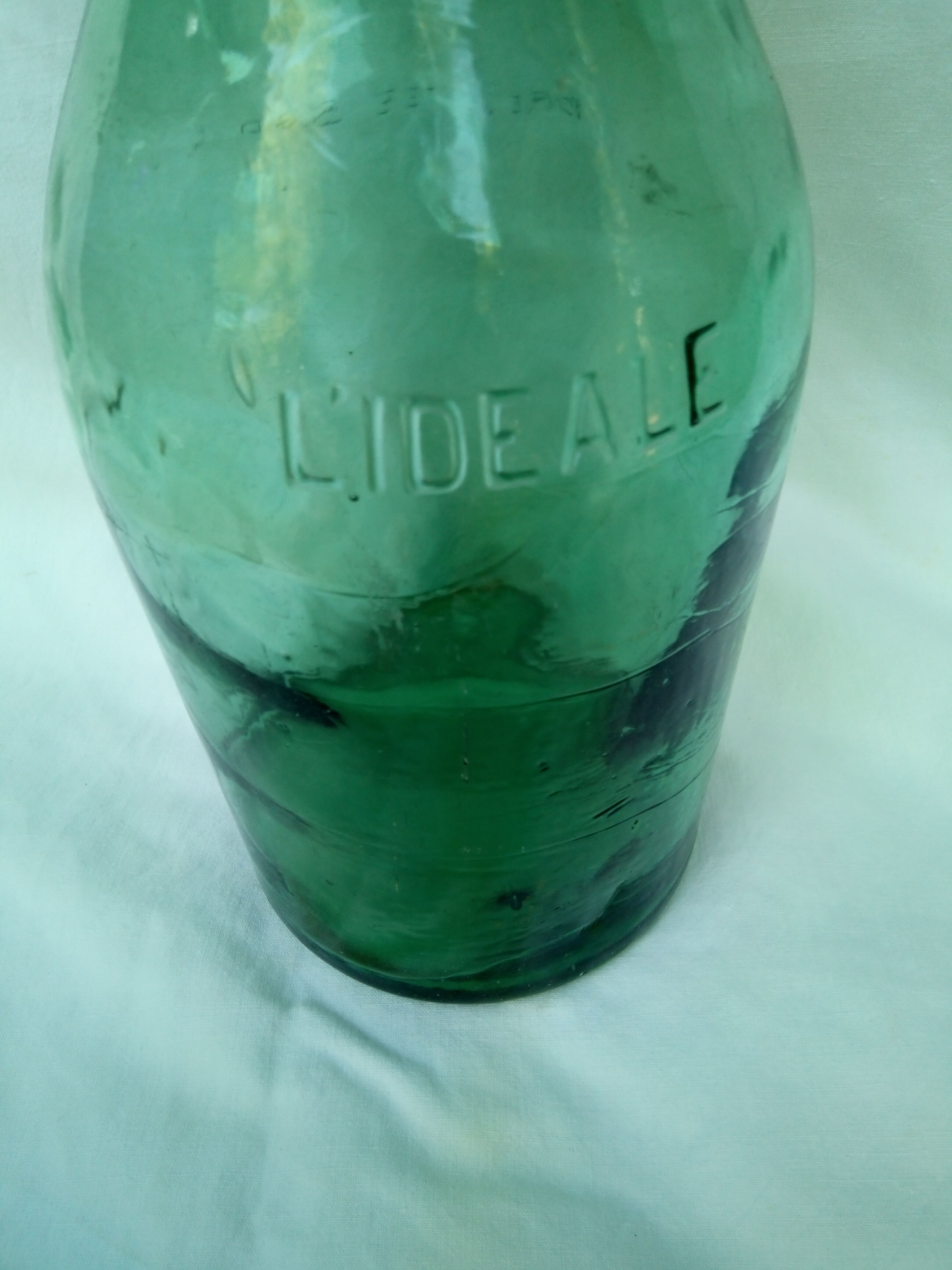 Old glass bottle porcelain cap, 2 liters