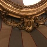 Miroir ovale feuille d’or Louis XVI 52x90cm