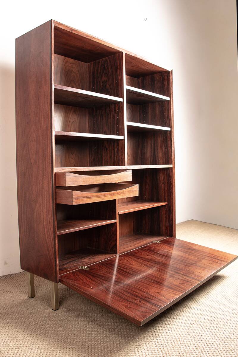 Shelf and bar furniture, Danish, in Rosewood and Brass, Erik Brouer 1960.