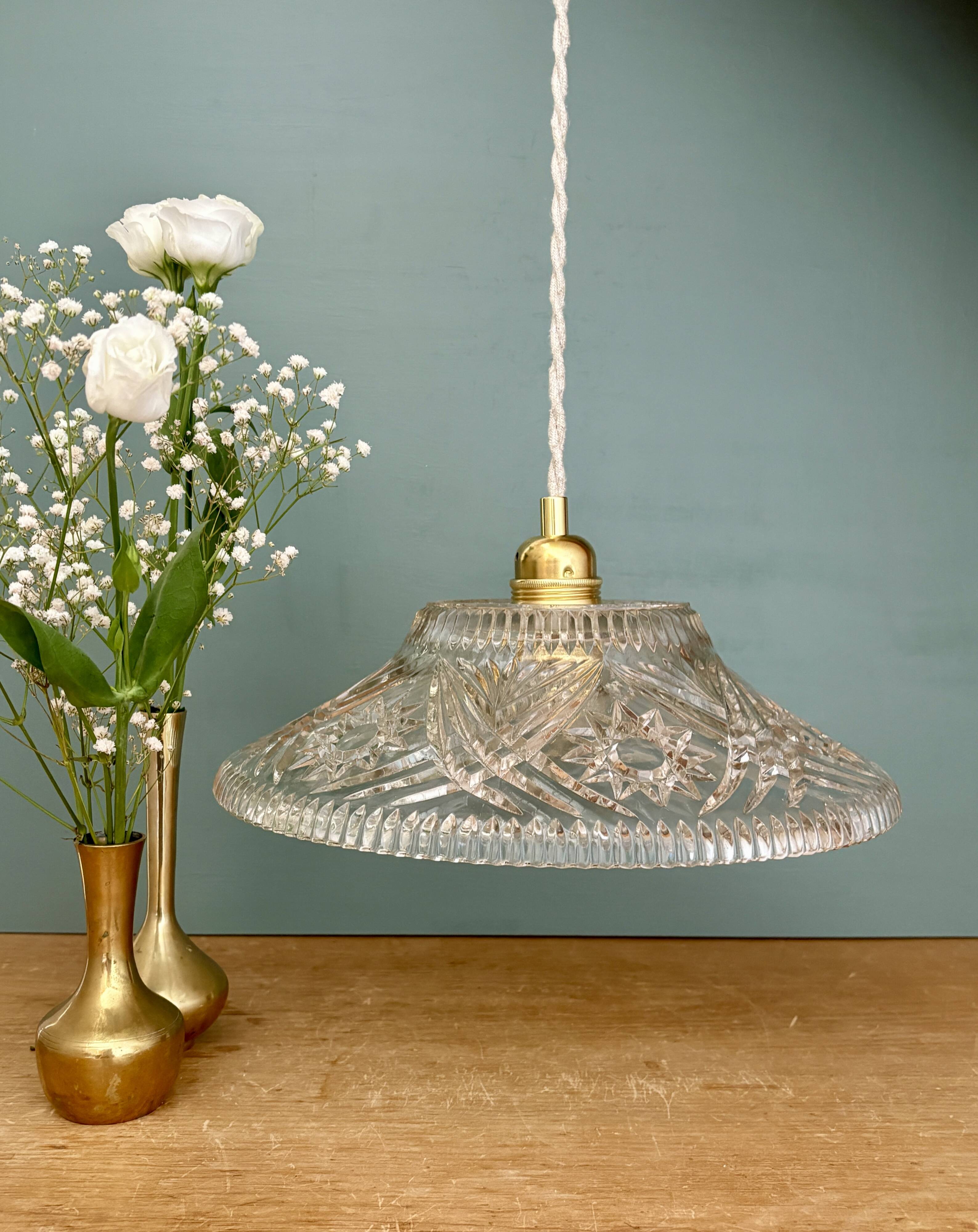 Vintage glass pendant light - tableware collection -