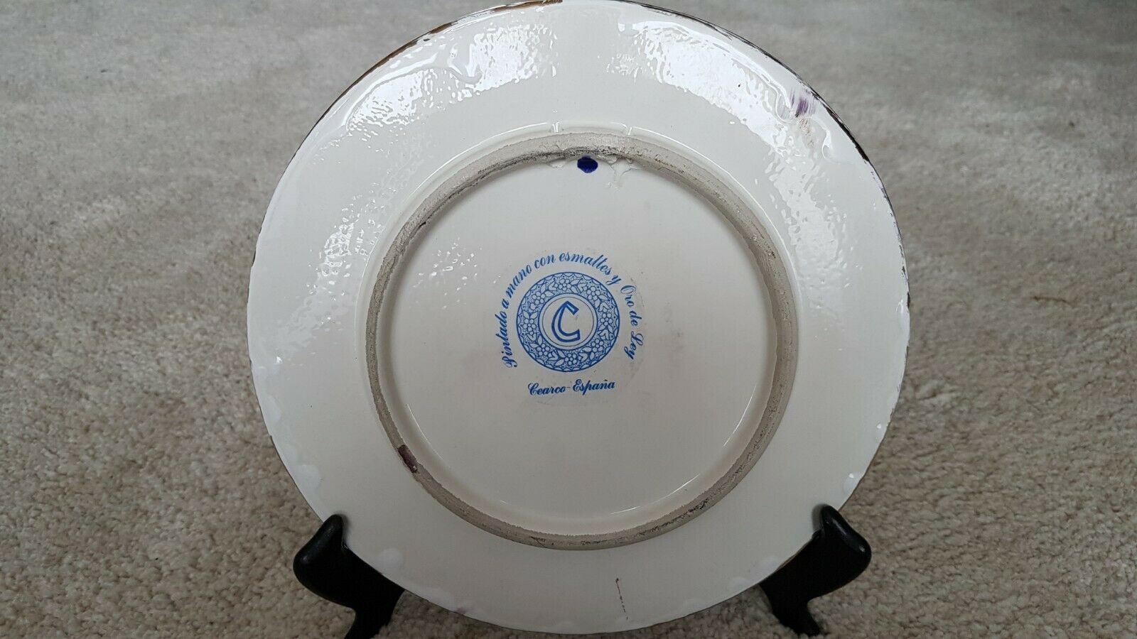 Hand-painted cearco dish with enamels and gold