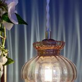Vintage amber glass lampshade pendant light