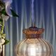 Vintage amber glass lampshade pendant light