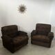 Set of 2 vintage Airborne French design armchairs from the 60s in velvet