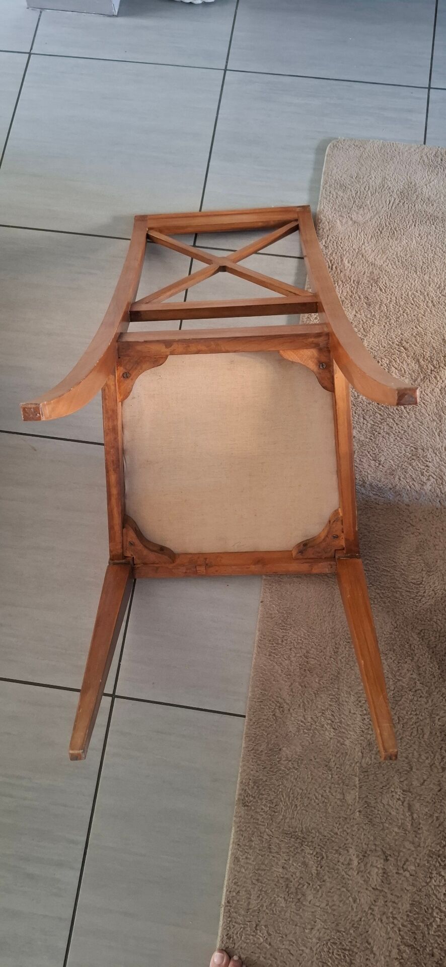 6 Chaises bois assise velours vert