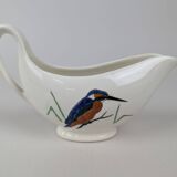 Service modèle oiseaux en faïence polychrome Gien peinte à la main