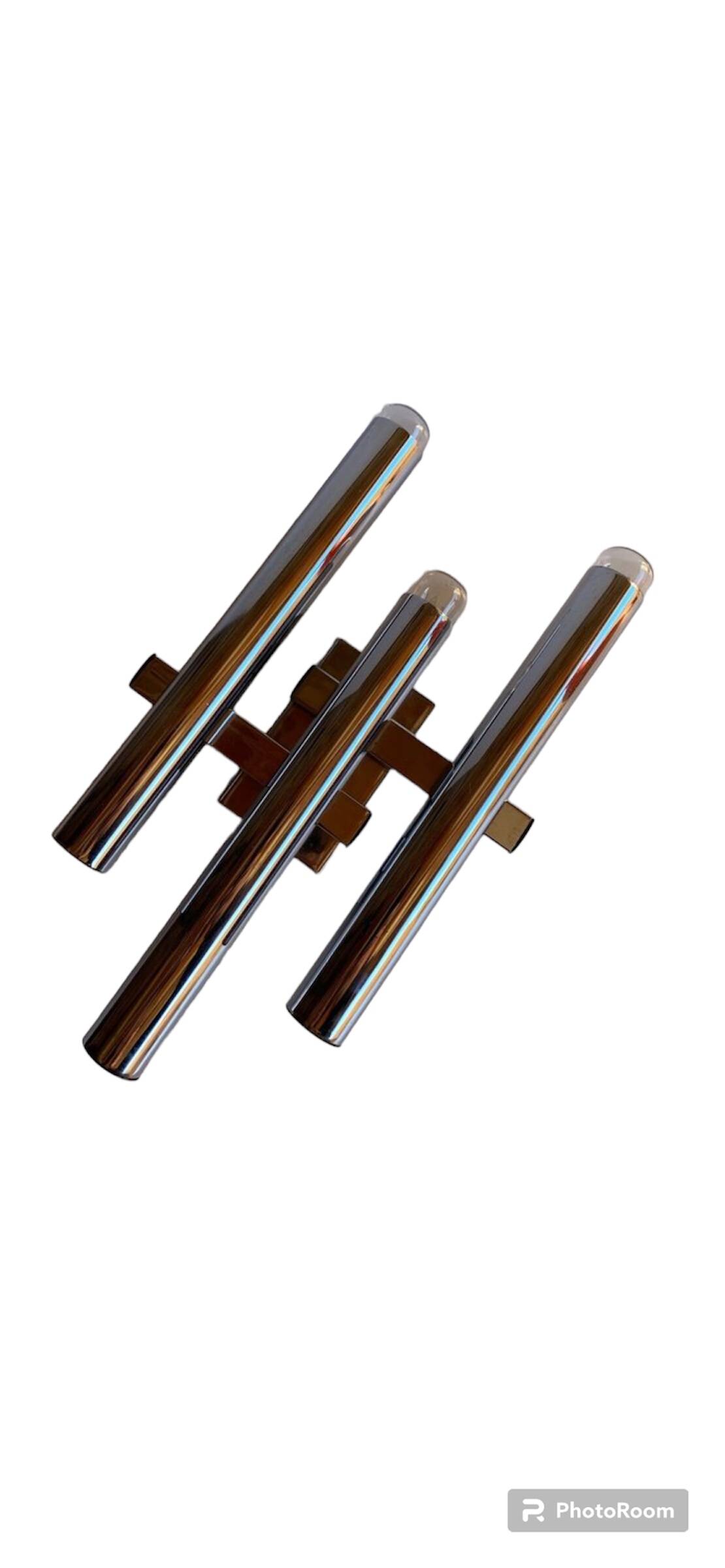 Sciolari Wall lamp metal Chrome Space Age, Italy 1970s