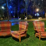 Bench seat and armchair of Guillerme and Chambron