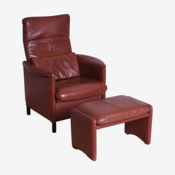 Fauteuil avec repose-pieds Erpo International années 1980