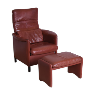 Fauteuil avec repose-pieds Erpo International années 1980