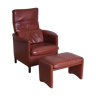 Fauteuil avec repose-pieds Erpo International années 1980