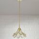 Vintage gold pendant light / Murano glass hanging lamp / Italy 1980s