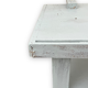 Light blue painted wooden workbench