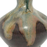Vase coloquinte en grès émaillé. Signé