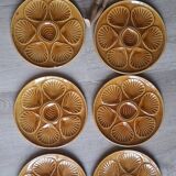 Set 6 assiettes à huitres marron