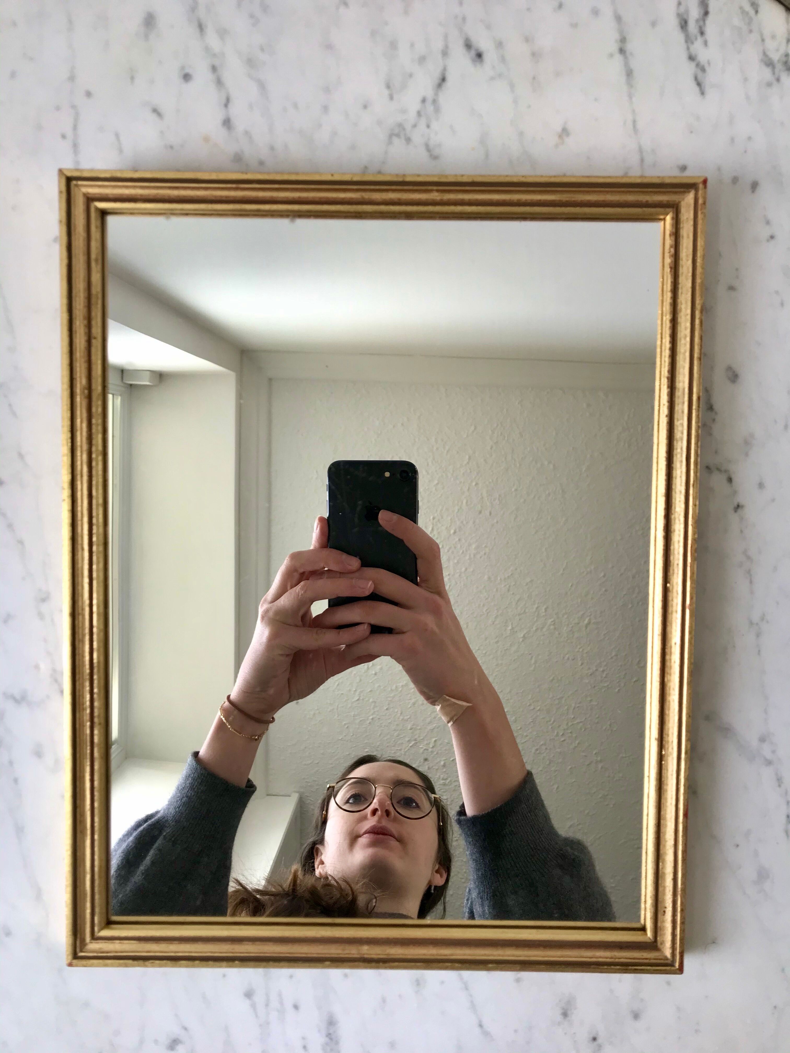 Gilded wooden mirror 50s