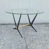 Angelo Ostuni coffee table 1950 glass and brass