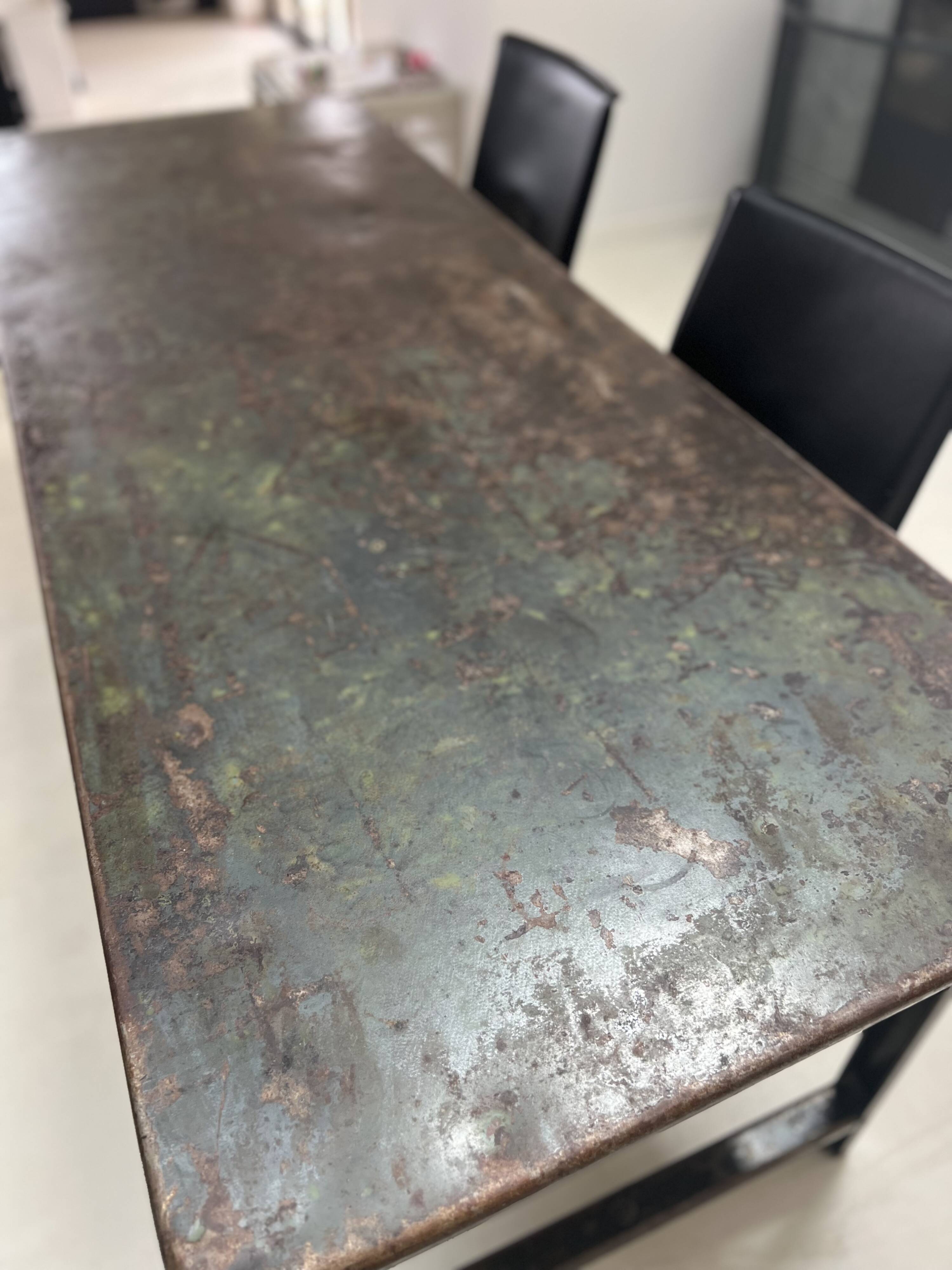 Old industrial military table