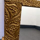 Miroir art-déco or au décor végétal 52x31cm