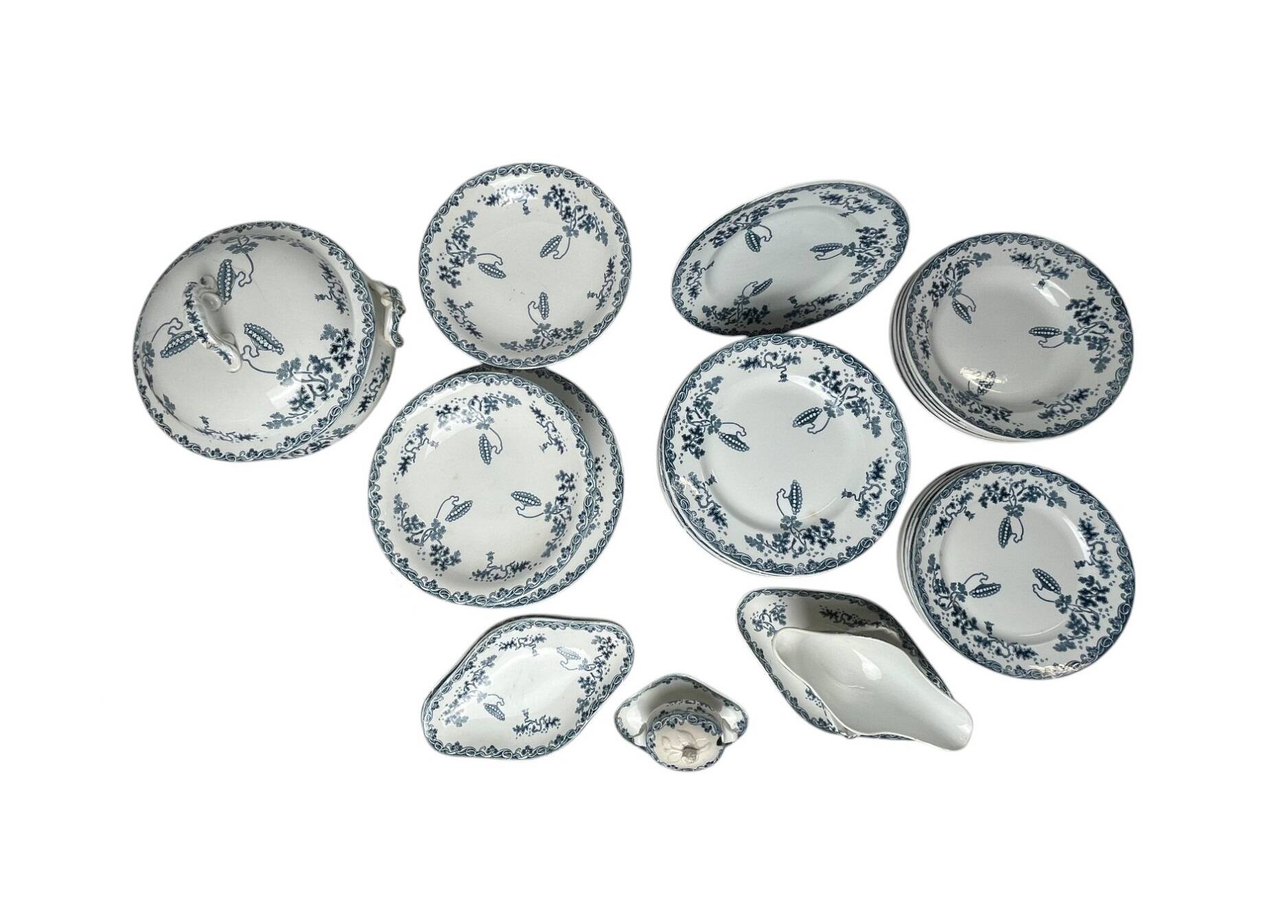 26-piece service Terre de fer Saint Amand Modern Style circa 1920