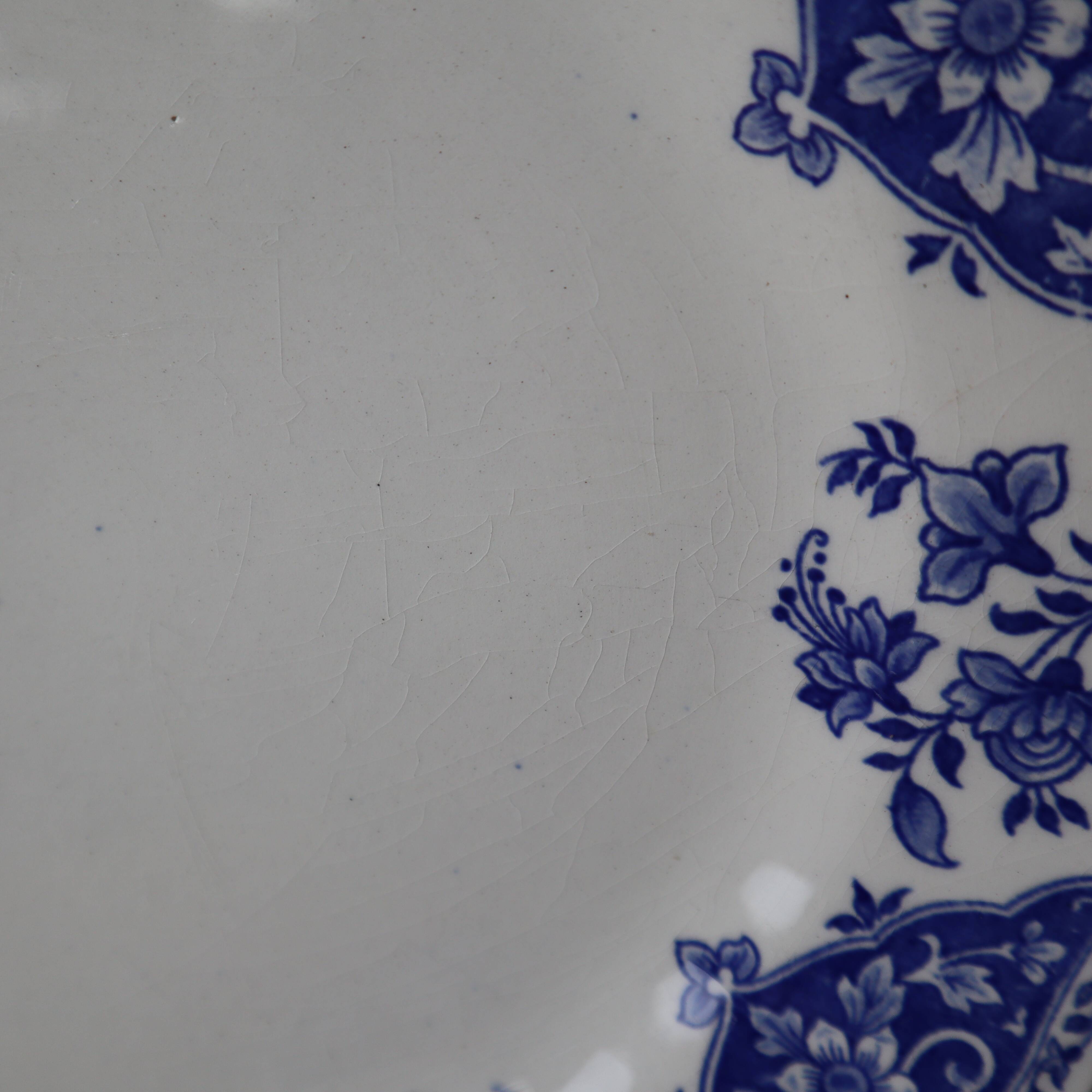 5 large dessert plates in old Gien earthenware
