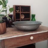 Old hammered zinc bowl