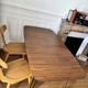 Extendable dining table for 4/6 people, dark walnut, 120/150 cm, 75 cm.