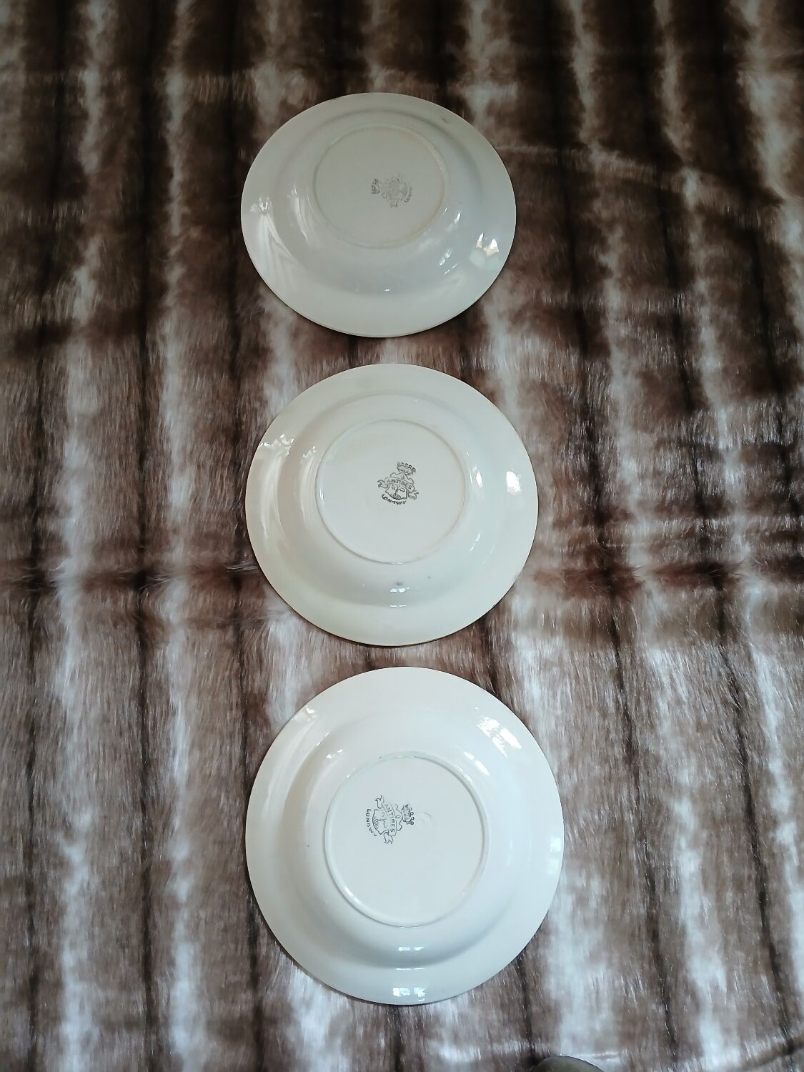 3 antique Longwy deep plates