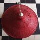 Suspension lamp in red wicker, ø 60 cm