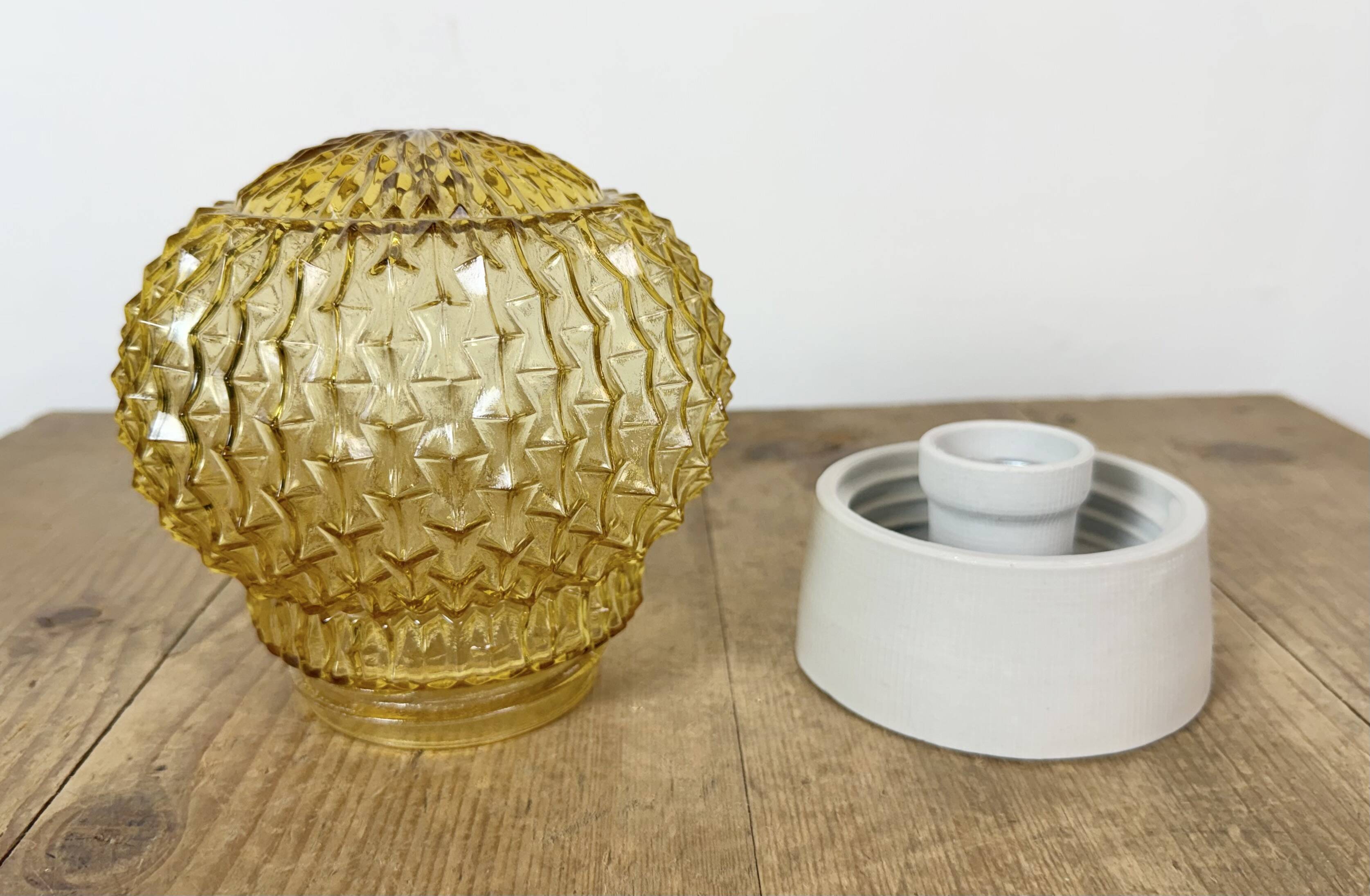 Vintage White Porcelain Ceiling Light, 1970s