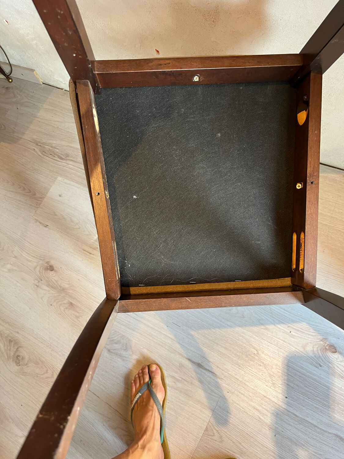 Set of 6 vintage wood and velvet chairs