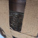 1930s, Danish 3-seater sofa, red furniture velour, furniture mesh.