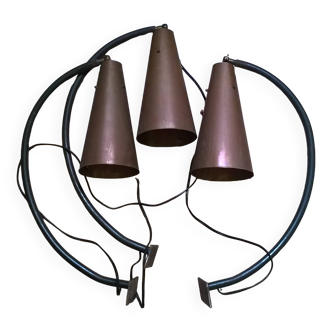 Vintage industrial Scandinavian style wall lights in copper and metal
