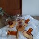Verres à eau vintage pieds ambrés