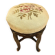 Antique Napoleon III adjustable piano stool and canvas