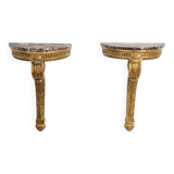 Pair of Louis XVI style consoles from the Napoleon III period. Circa 1880.