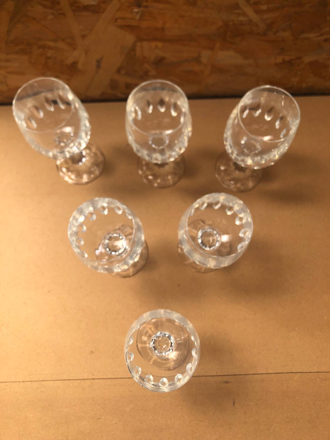 Set of 6 Cristal D'Arques Longchamp Vin France Vintage Stemmed Glasses