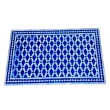 Table en mosaïque bleu rectangulaire
