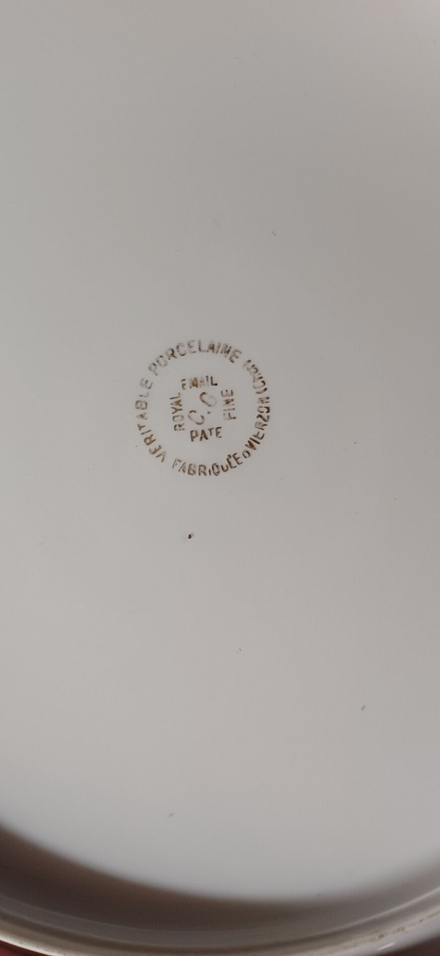 Set of 6 antique flat plates in porcelain from Vierzon - Decor f