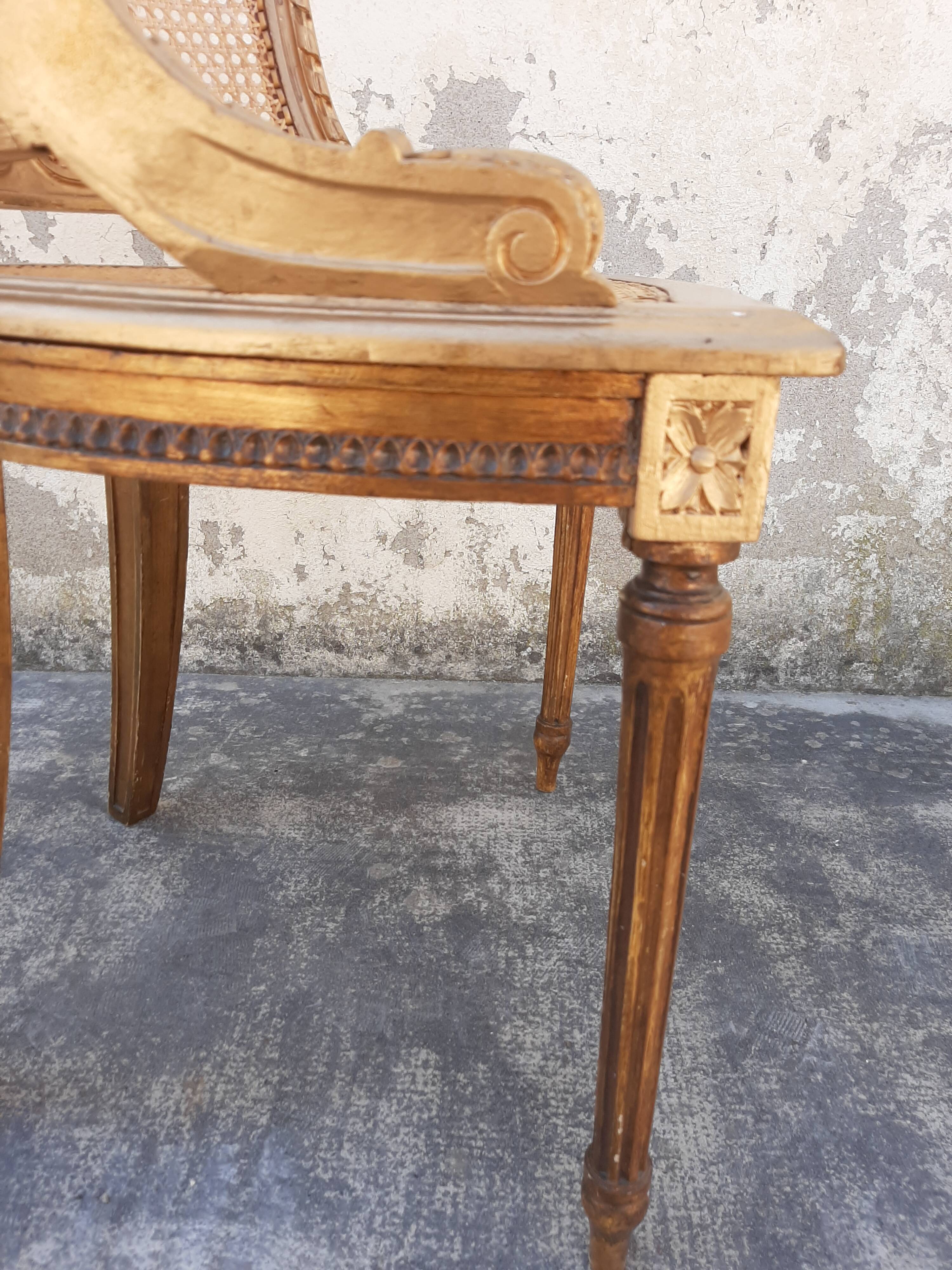 Gilted Louis XVI style office chair