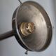 Art Deco pendant light, chrome metal suspension and glass globe, ceiling lamp.