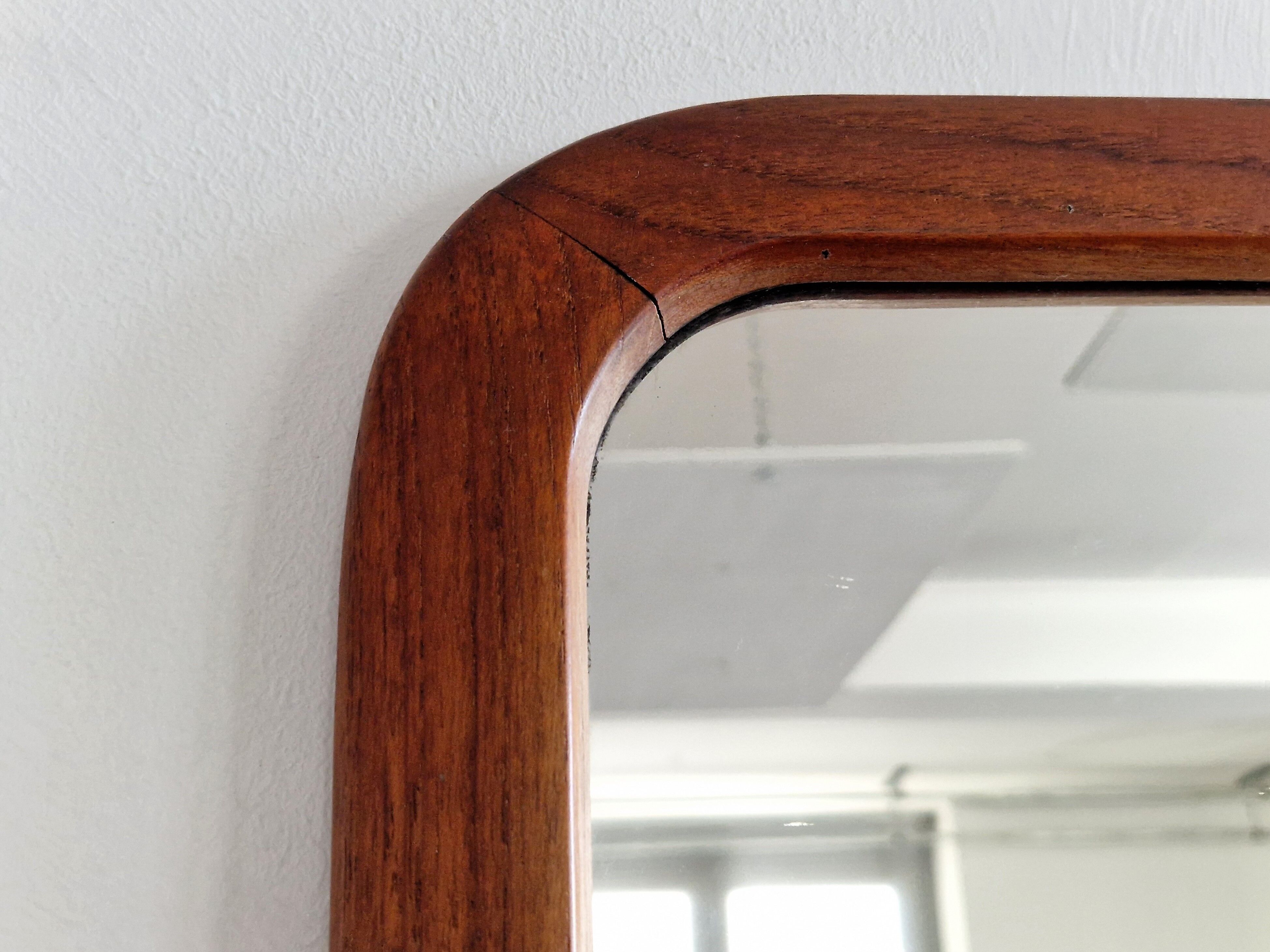 Miroir vintage en teck de grande taille, Danemark des années 1960