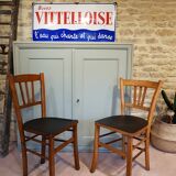 Duo of wooden Bistro chairs