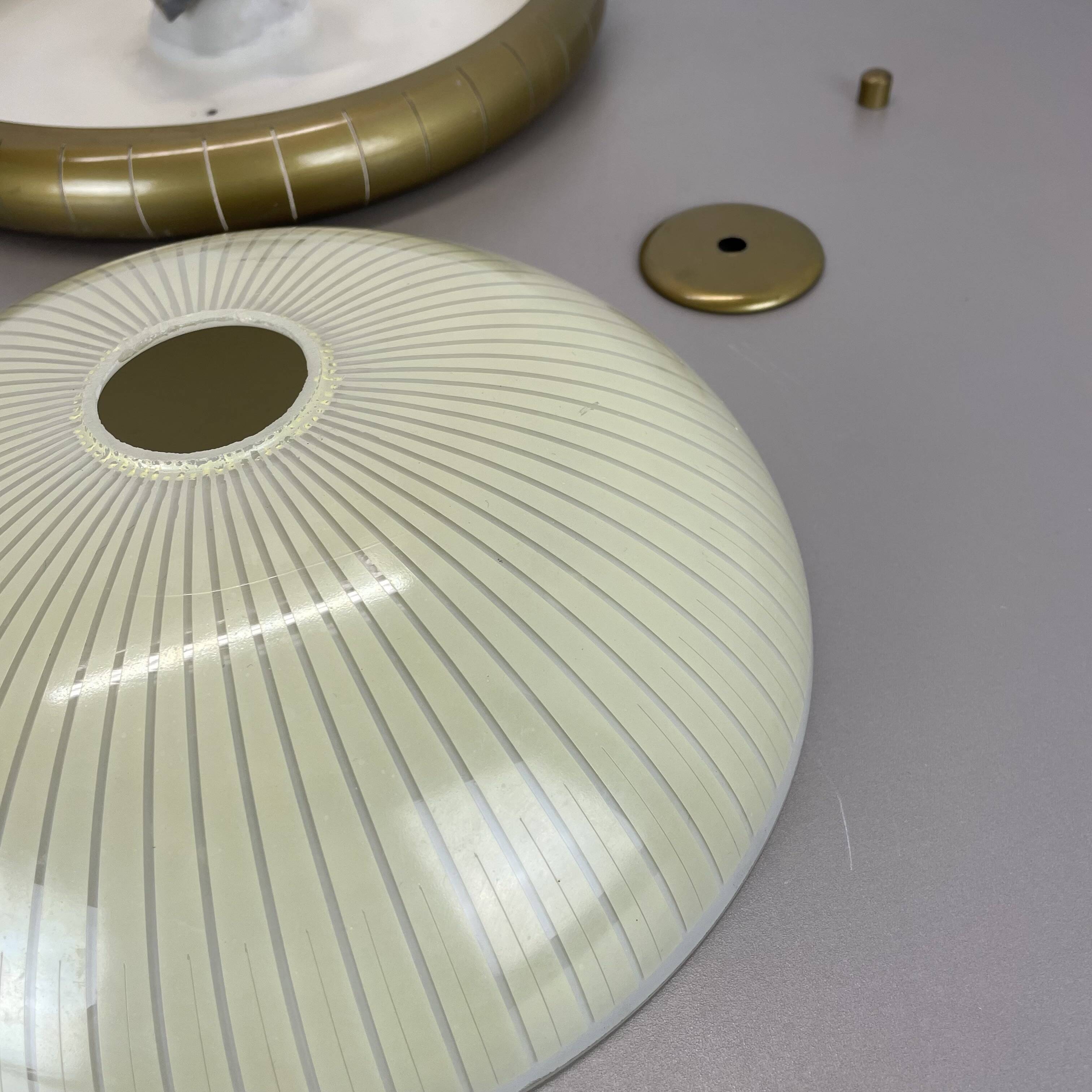 round 36cm metal Gino Sarfatti Style wall Ceiling Light Flushmount, Italy 1950s